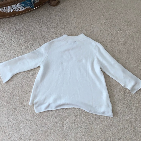 Zara Knit Thick White high neck sweater with velvet button arm detail - Picture 7 of 8